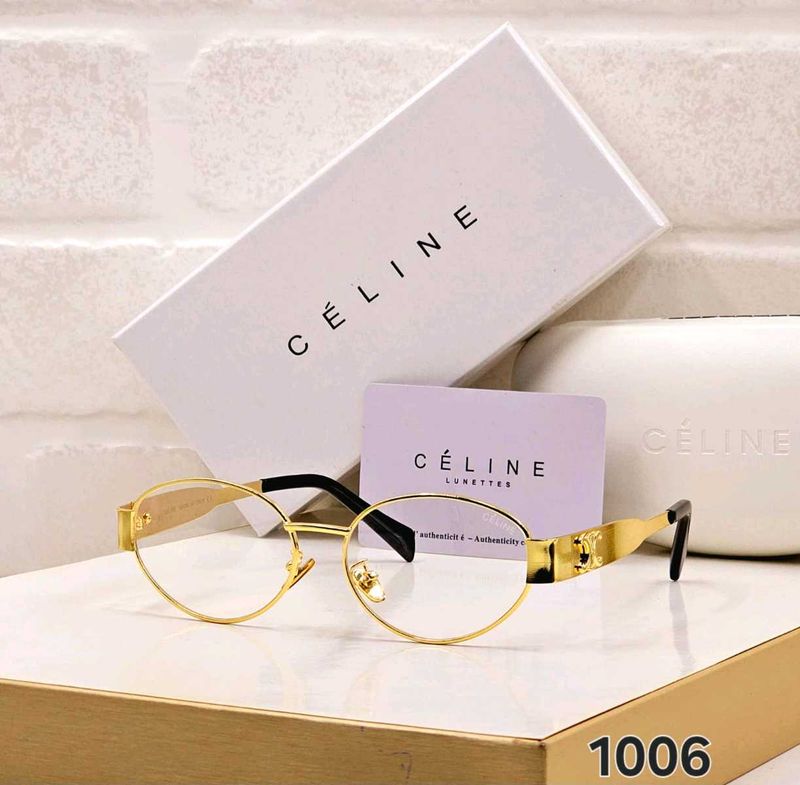 Celine Gold Oval Eyeglasses