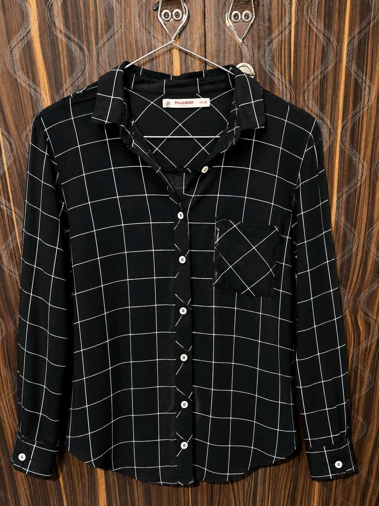 Chic Black &amp; White Checked Shirt