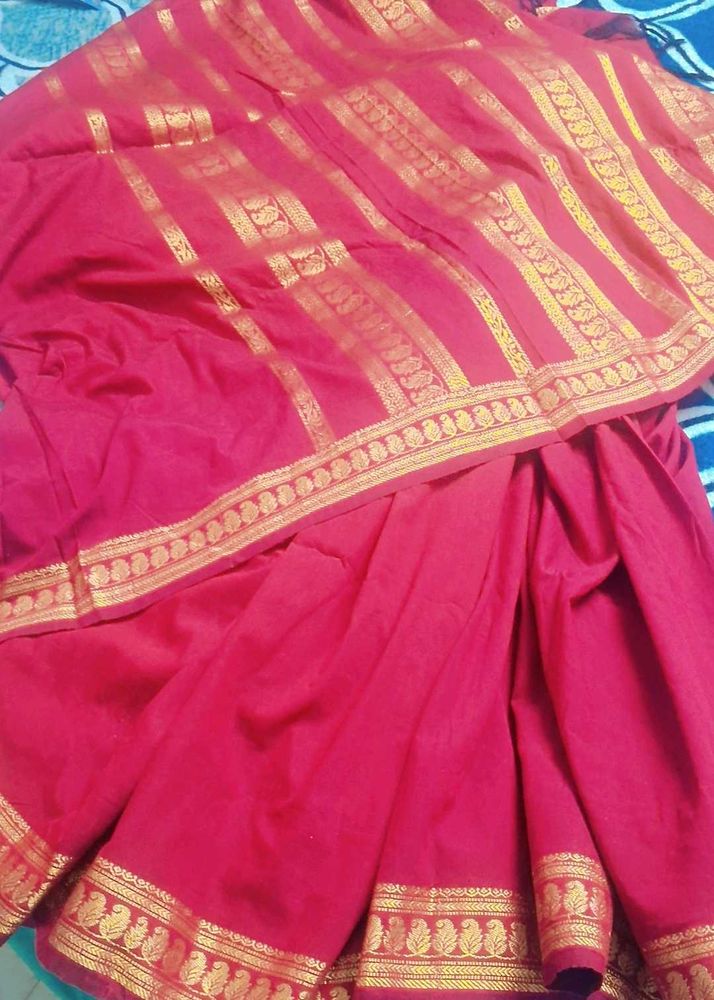 Elegant Red &amp; Gold Saree