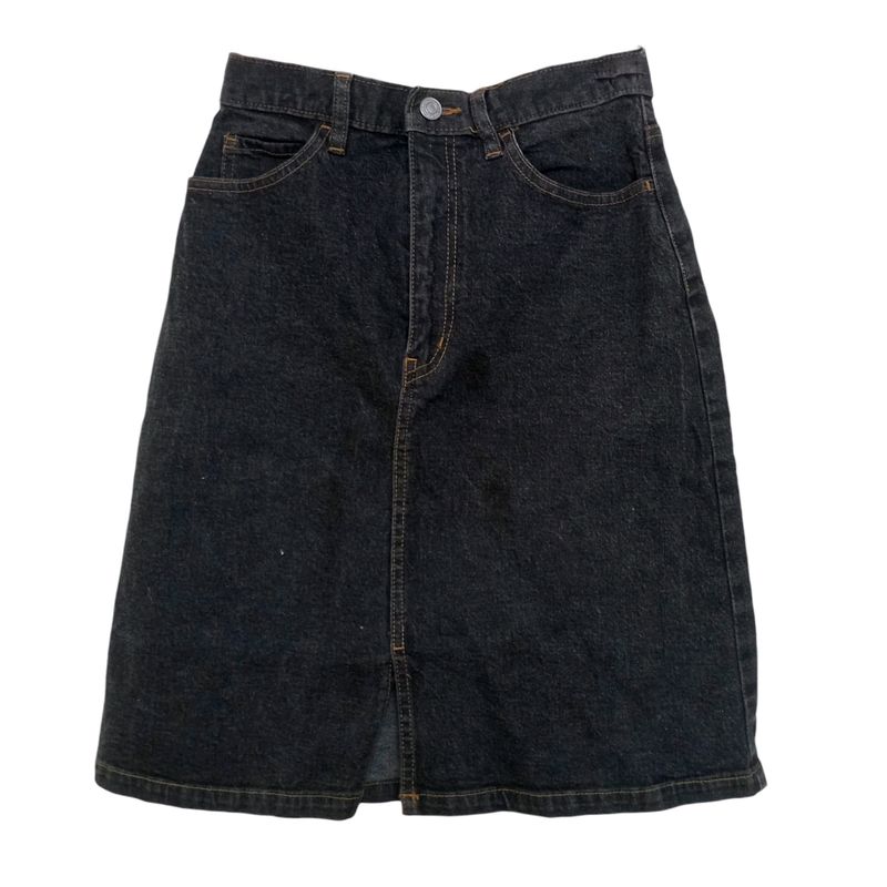 Black Denim Mini Skirt