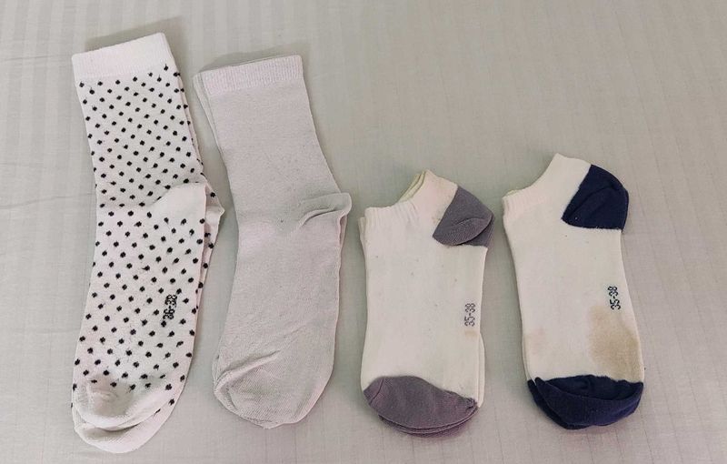4 Pairs Assorted Cotton Socks