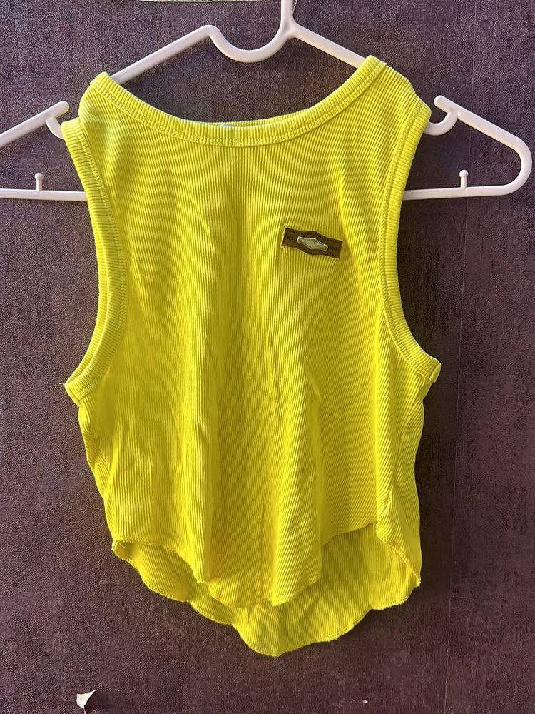 Yellow Crop Top Corset Style