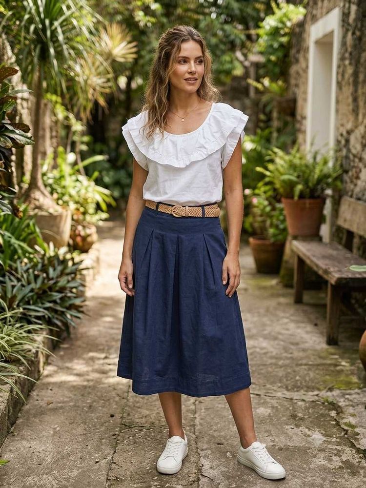 Chic Ruffled White Top.