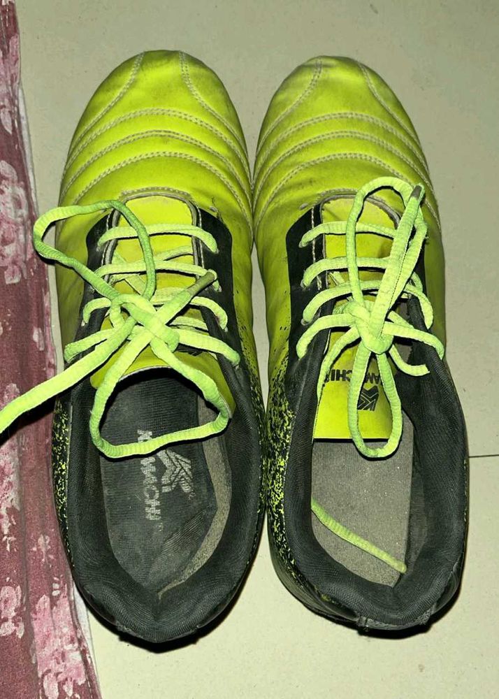 Bright Yellow Football Cleats