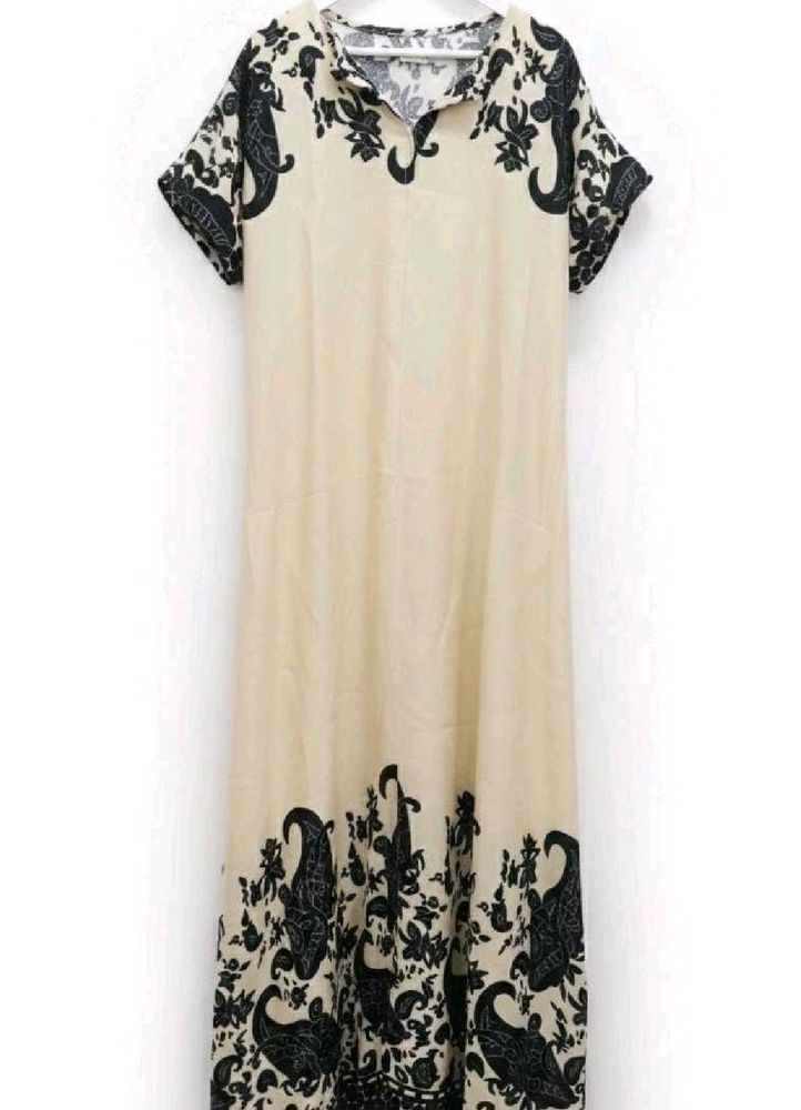 Elegant Cream Paisley Maxi Dress🌷🫀