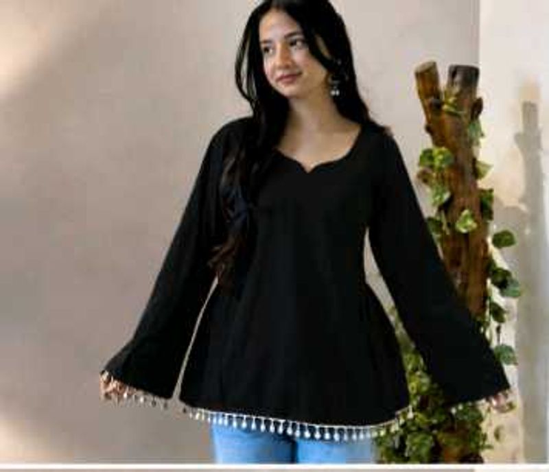 Elegant Bell Sleeve Tops Collection ✨🖤 Black |
