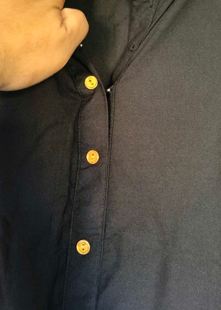 Classic Black Button-Up Kurta. unused kurti