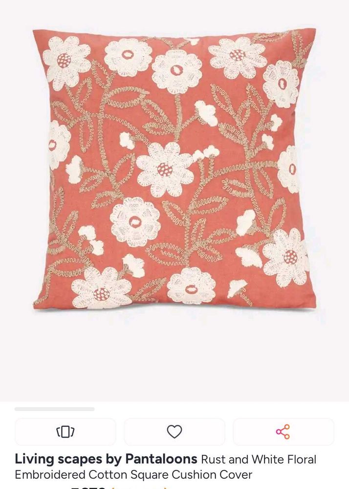 Embroidered Cotton Square Cushion Cover