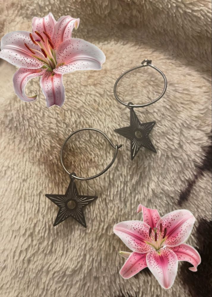 Star Hoop Earrings
