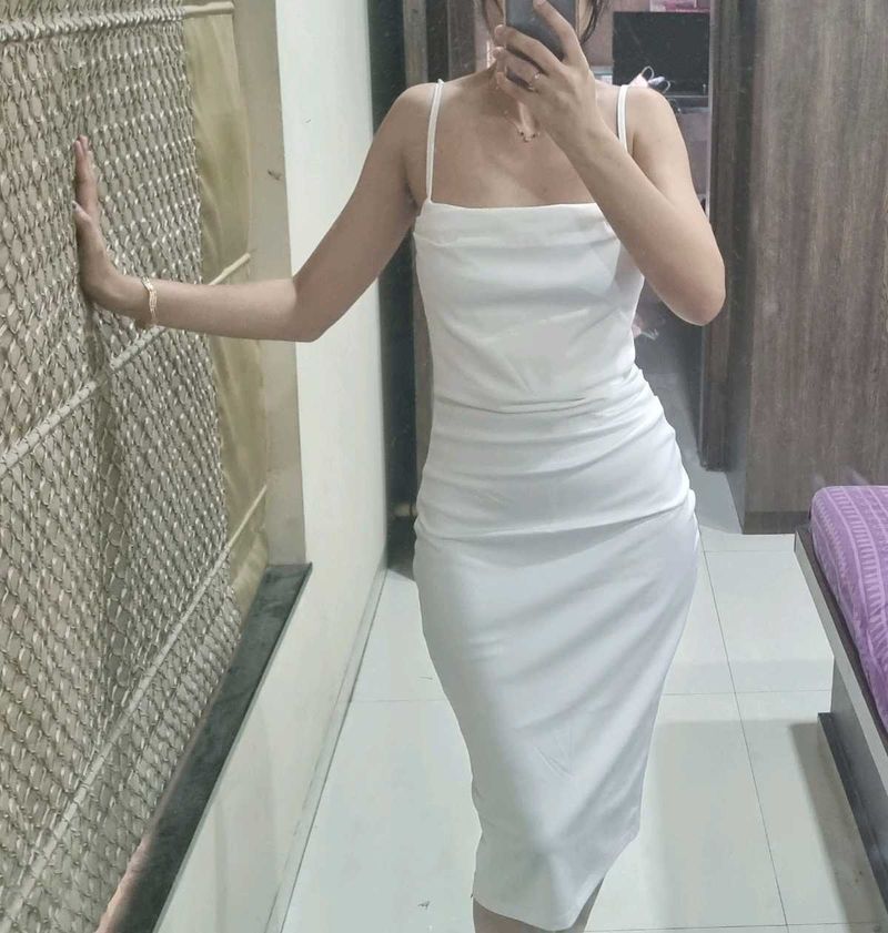 Classy white midi dress