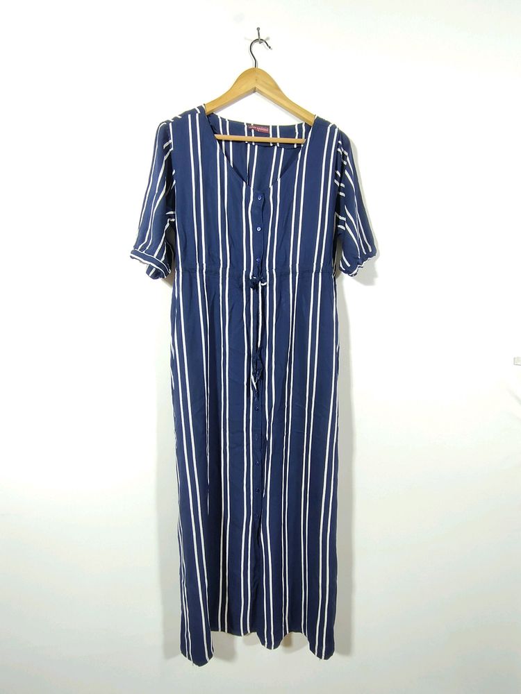 Navy Blue Striped Dress (Women's)