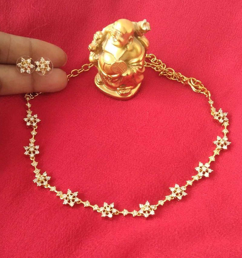 Sparkling Star Necklace and Earring Set