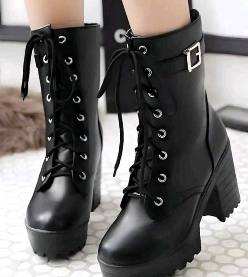 Black Platform Lace-Up Boots