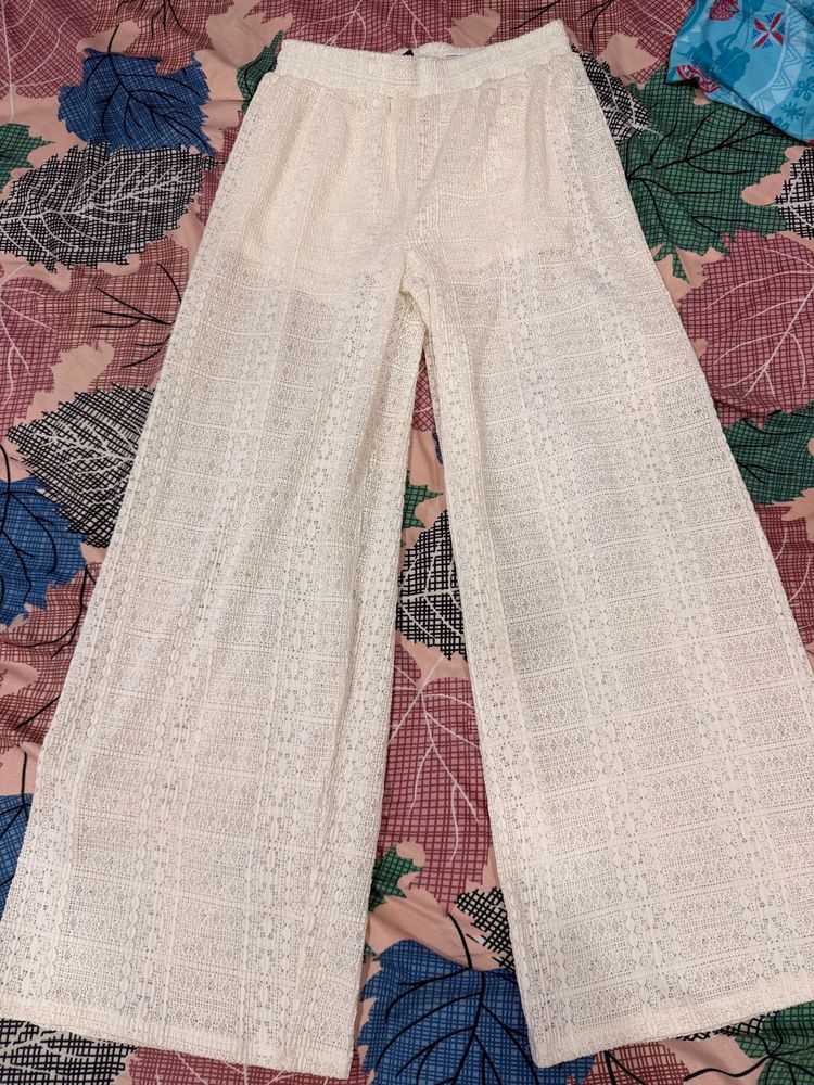 H&amp;M white wide knit trousers Top is also available