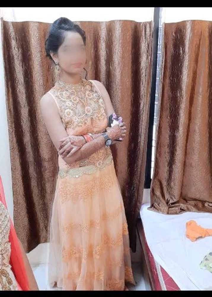 Designer Peach Lehenga Choli