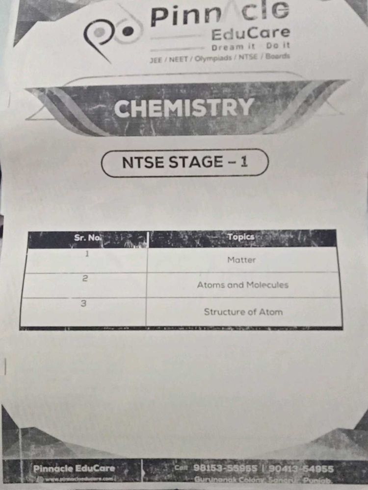 NTSE stage 1 mcq practice questions