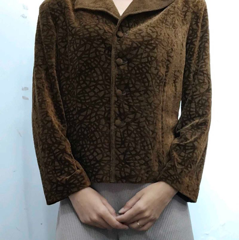 Brown Patterned Jacket