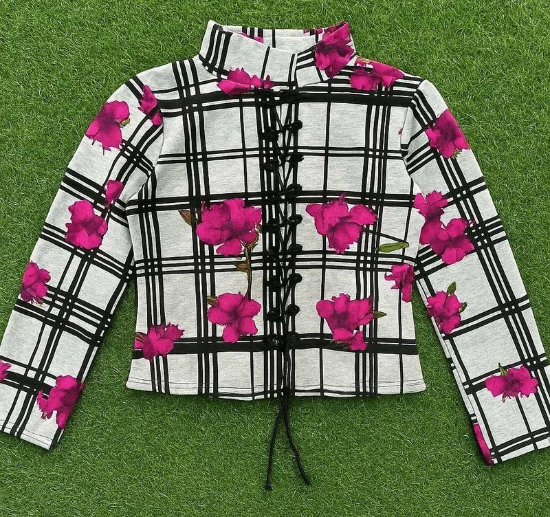 Floral Plaid Top