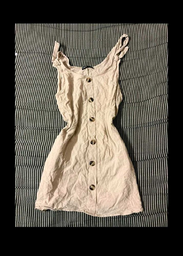 Cute Button-Front Mini Dress