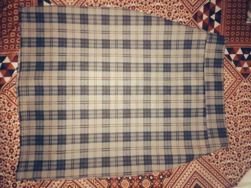 Trendy Brown Check Mini Skirt