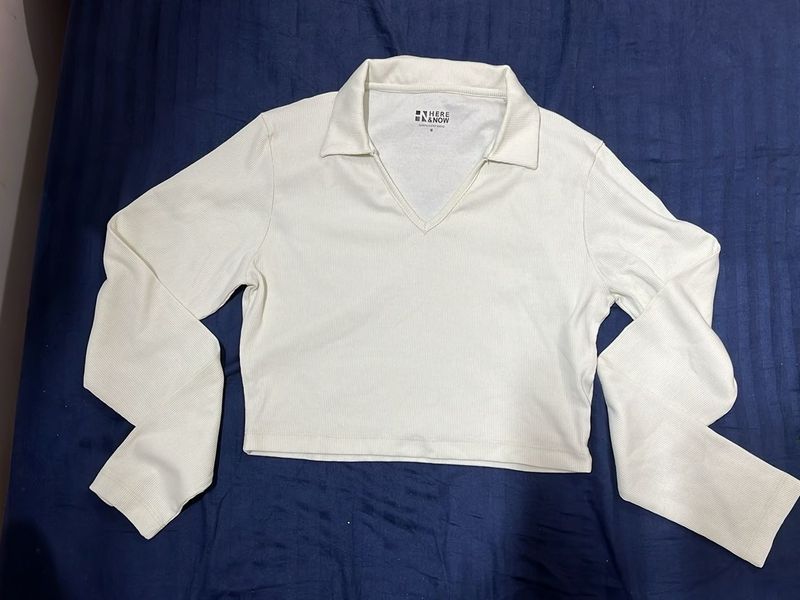 Stylish White Long Sleeve Top