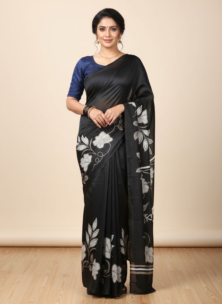 New Black crepe Saree