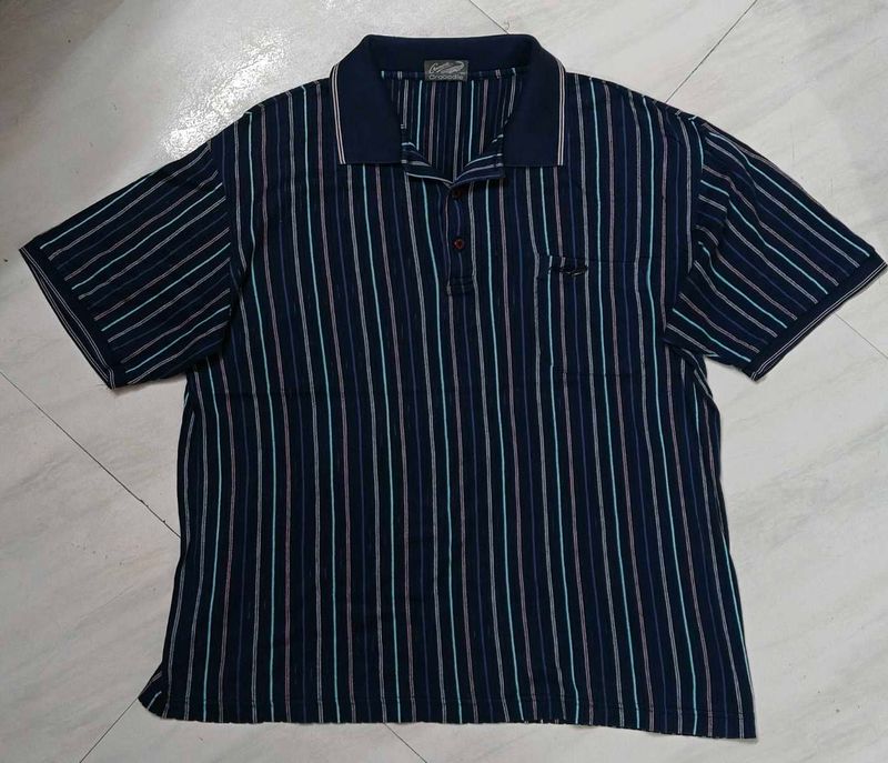 Crocodile Striped Polo Shirt
