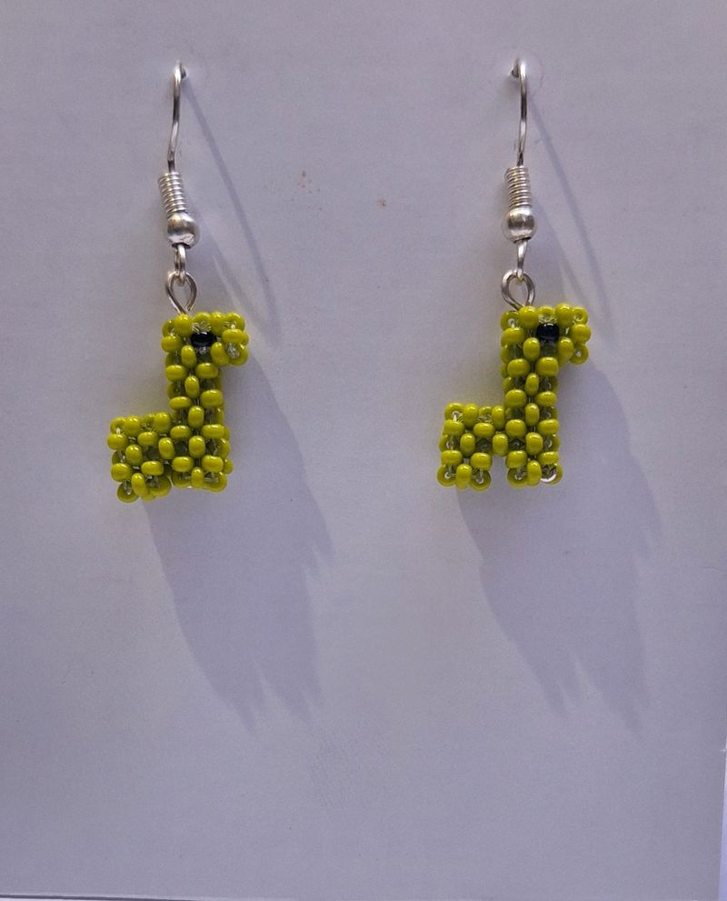 Beaded Dinosaur Earrings
