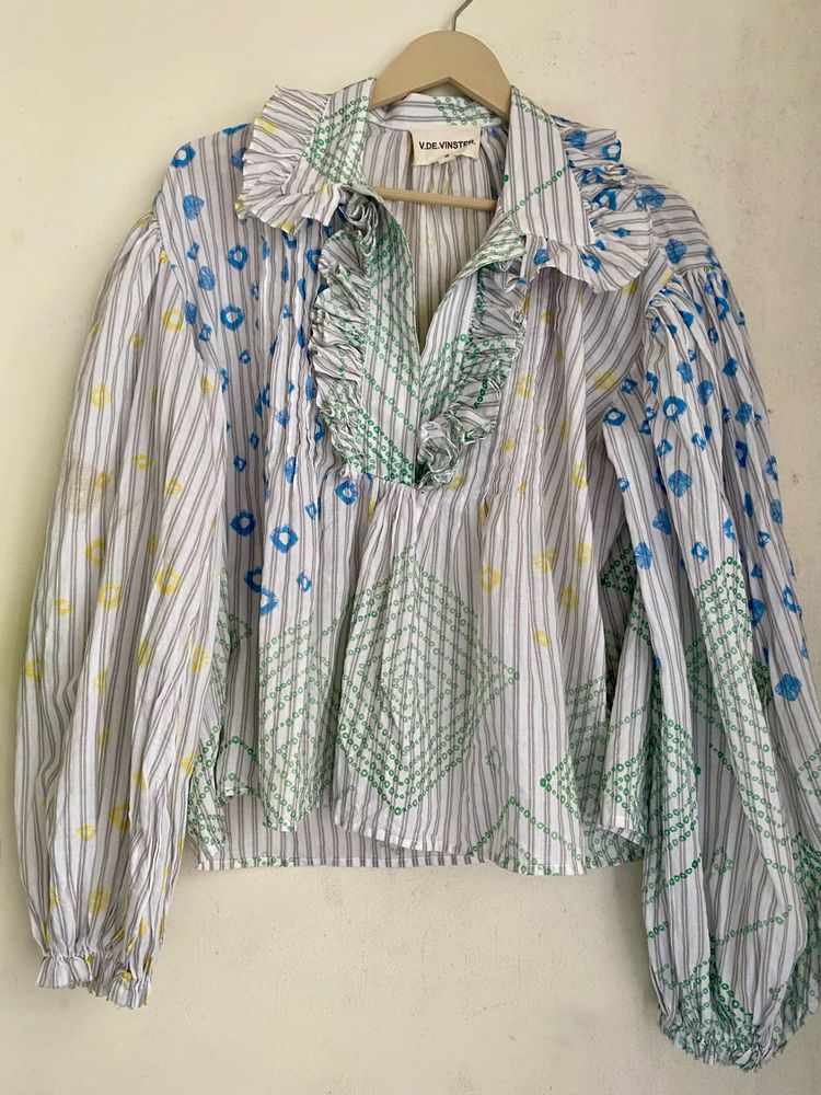 Unique Striped &amp; Patterned Blouse