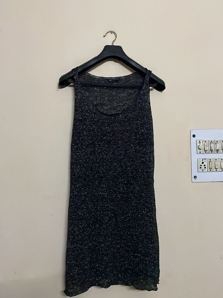 Sparkly Black Sleeveless Top