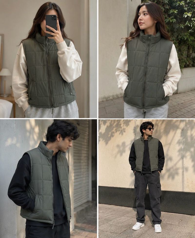 Quilted Puffer Unisex Vest Jacket
