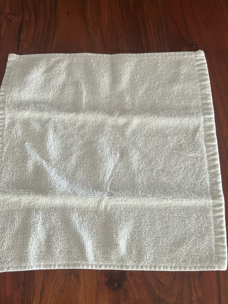 3 White Cotton SMALL Washcloth