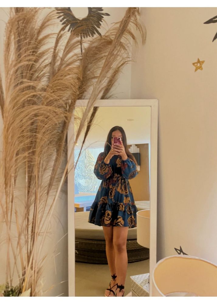 Boho Floral Print Mini Dress