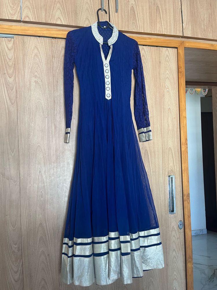 Beautiful Navy Blue Dress With Dupata