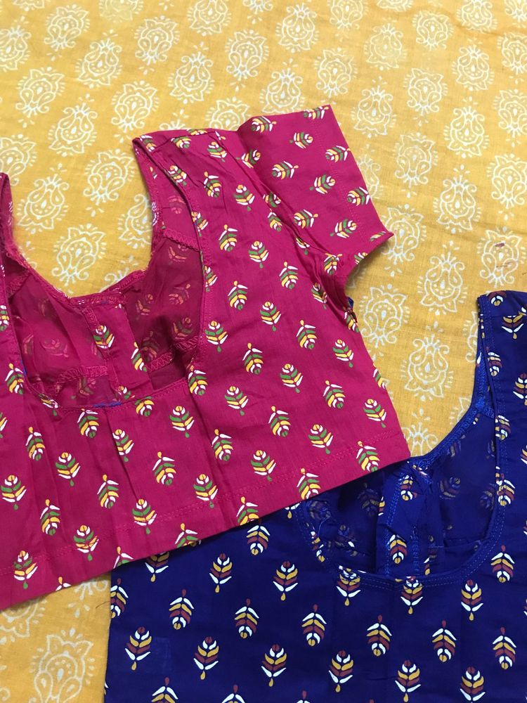 Cotton Printed Blouses - Set of 2