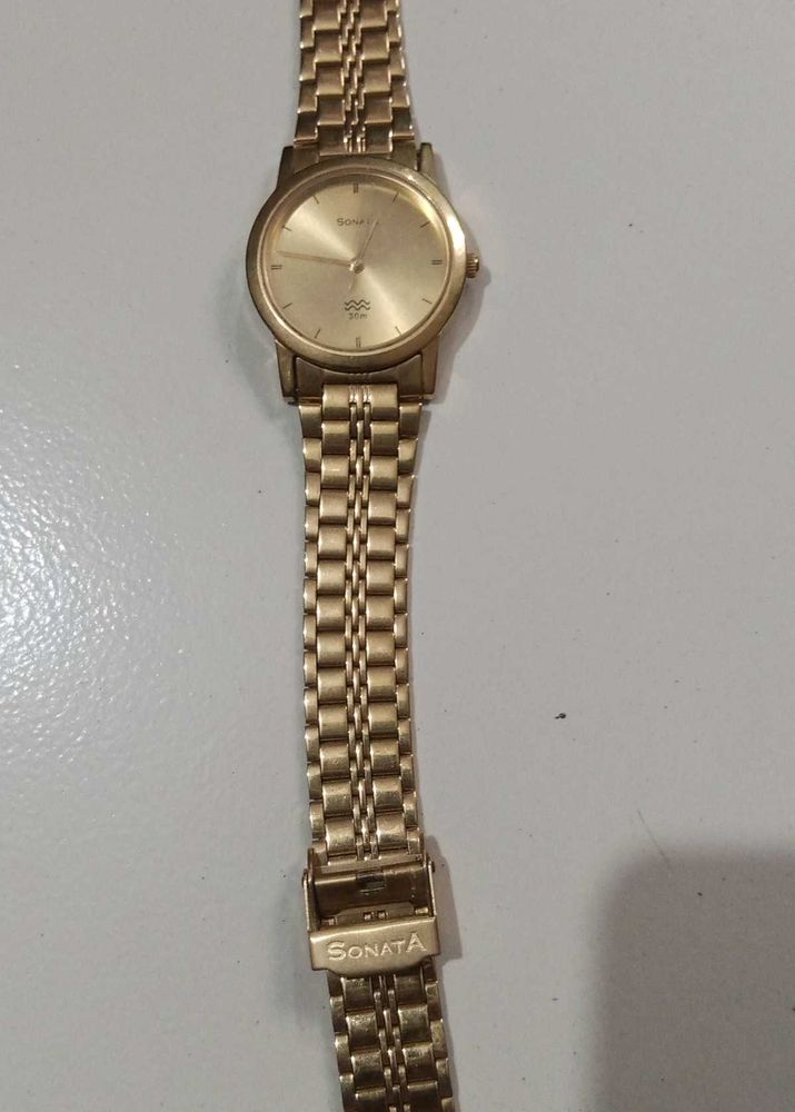 Sonata Gold Tone Watch
