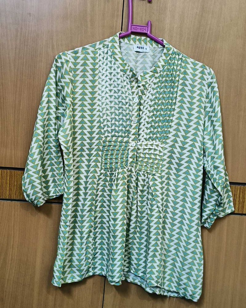 Stylish Geometric Print Tunic Top