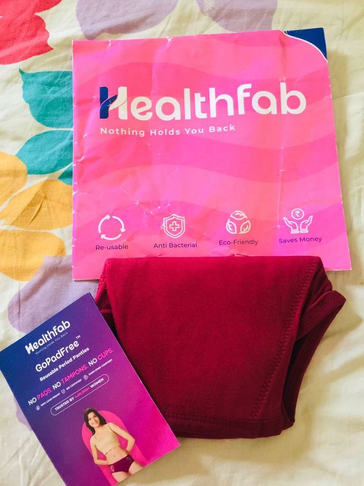 Healthfab S, M Size Reusable Period Panty Maroon
