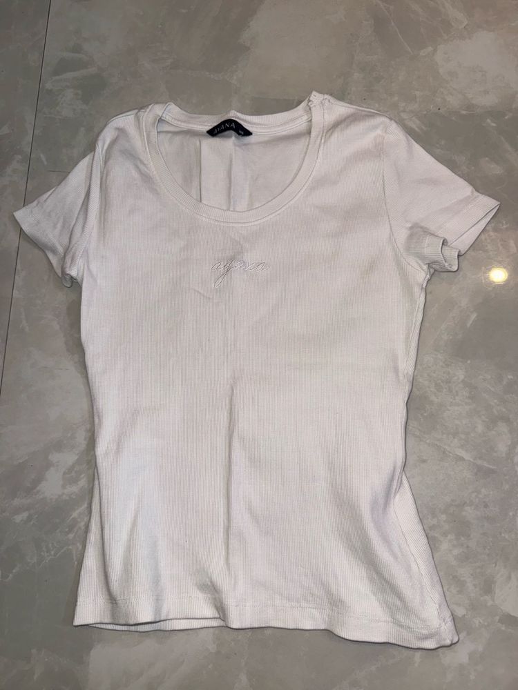 White Cropped T-Shirt