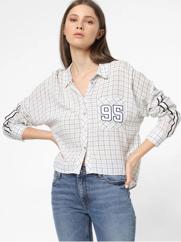 Checked Shirt with Sleeve Detail