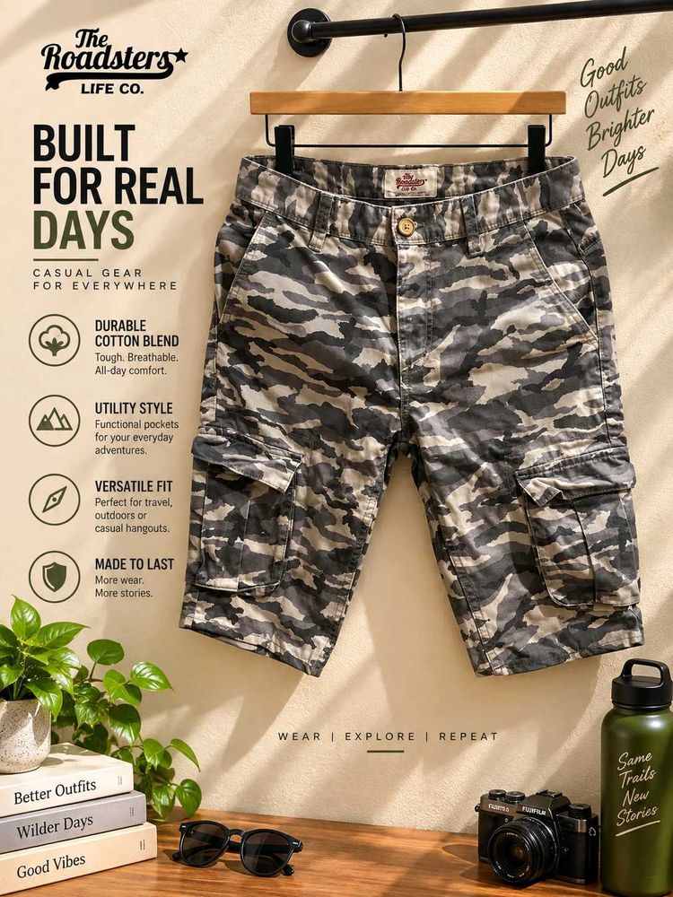 The Roadsters Life Co. Camo Cargo Shorts