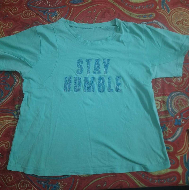 Teal "Stay Humble" Graphic T-Shirt