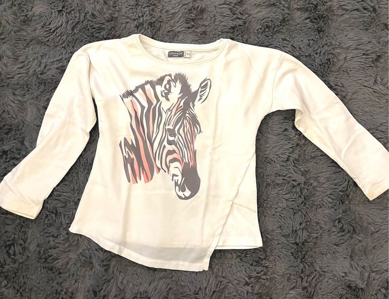 Zebra Graphic Long Sleeve Tee