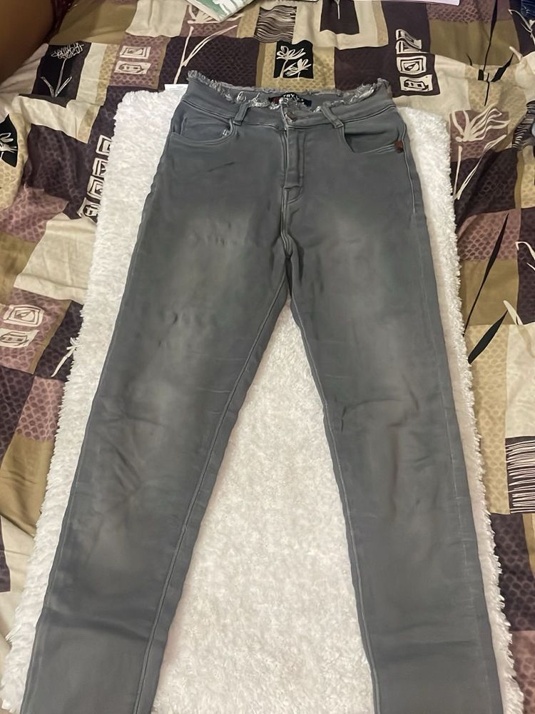 Grey Washed Denim Jeans