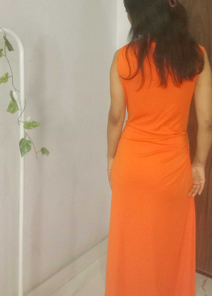 Vibrant Orange Maxi Dress