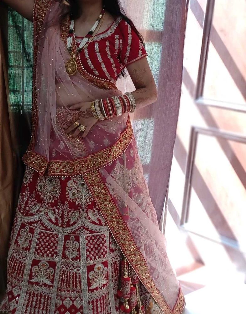Exquisite Red &amp; Pink Embroidered Lehenga Choli