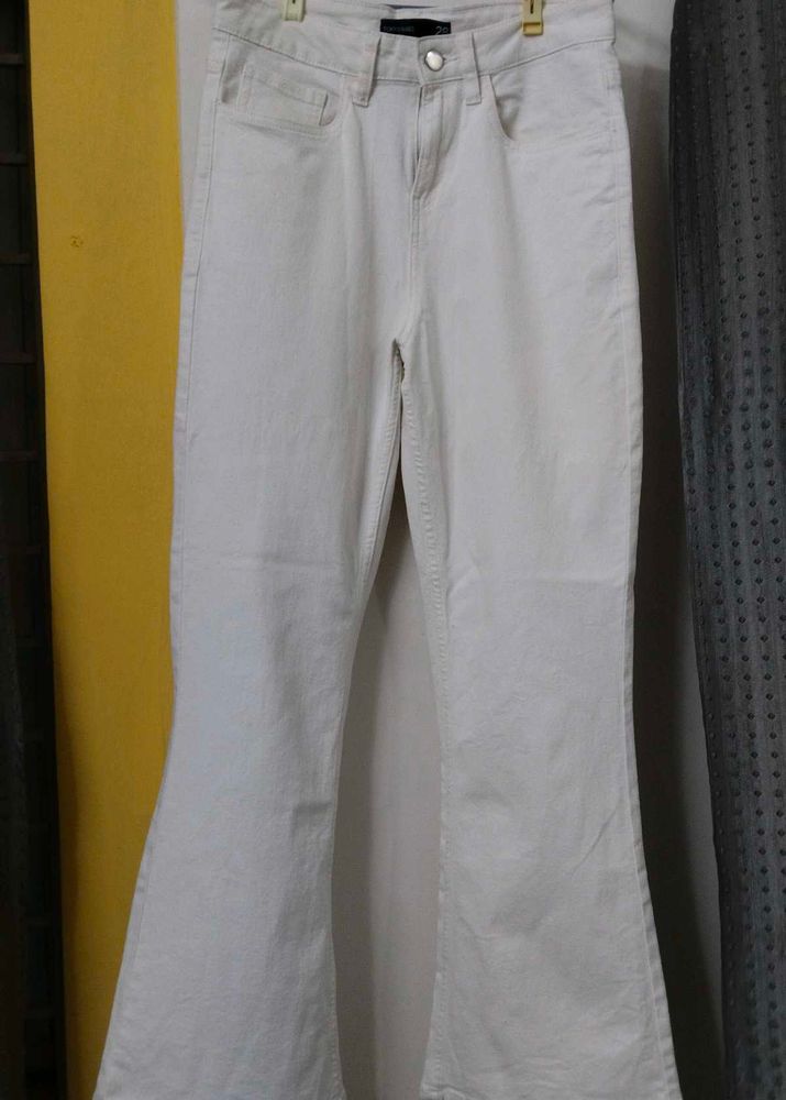 Women's White Flared Jeans