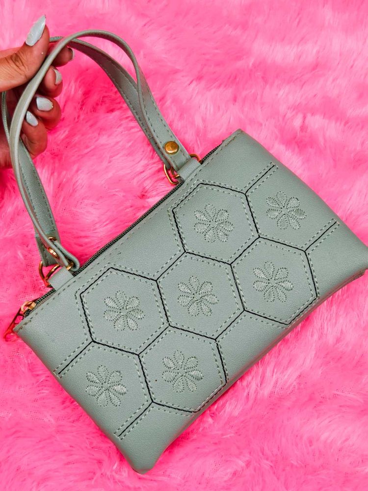 Mint Green Floral Bag