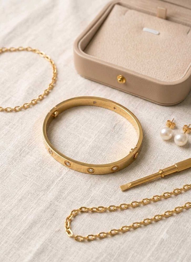 Elegant Gold Bracelet with CZ Stones