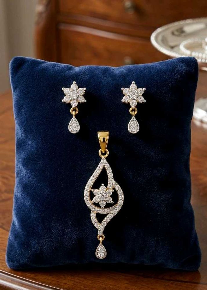 Sparkling Pendant and Earring Set